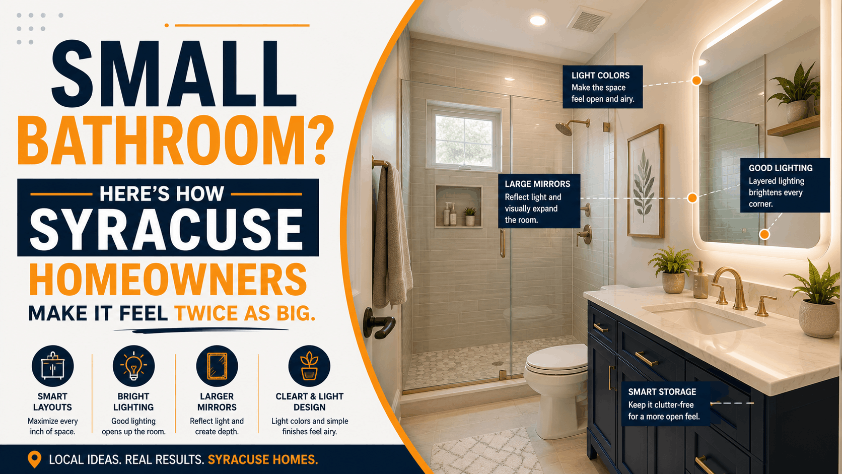 Small Bathroom? Here’s How Syracuse Homeowners Make It Feel Twice as Big